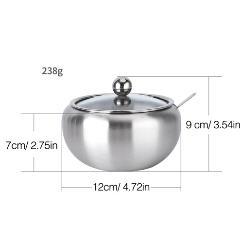Bote Acero Inoxidable Para Especias Condimentos Con Y