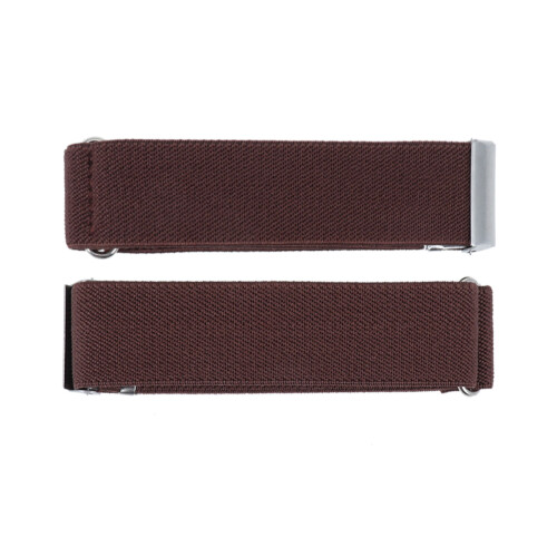 1 paio braccialetti camicia chinlon 2,5 cm marrone 2