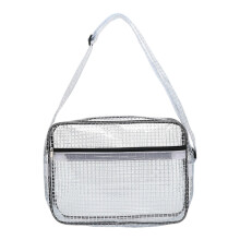 Transparent Shoulder Bag With Zippered-17inch full PVC whi