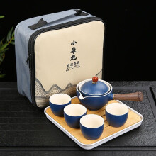 360 Degree Rotational Tea Maker, Ceramic Teapot With-Navy Blue