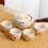 360 Degree Rotational Tea Maker, Ceramic Teapot With-Navy Blue 2