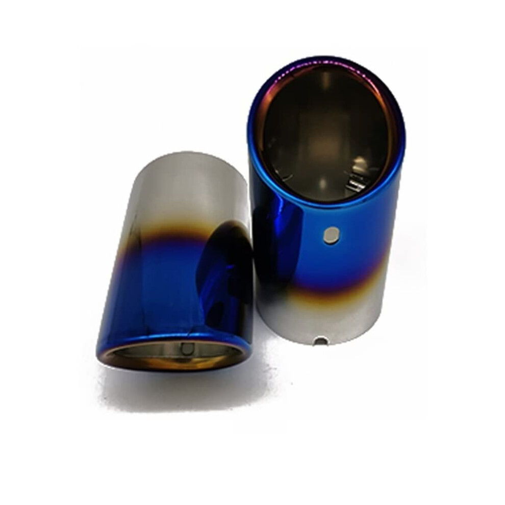 Car Exhaust Tip Dual Muffler Pipe Cover For Vw Golf Polo Jetta Mk6 Mk7 Stainless Steel Blue 9001264151737