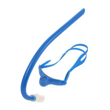 1 set snorkeling equipment adult dry snorkel portable snorkeling diving snorkel multifunctional diving tube underwater breathing apparatus blue rubber