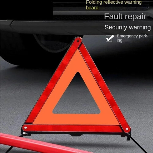 2pcs Foldable Reflective Warning Triangle for Car   Visibility Roadside Safety Hazard Sign 1
