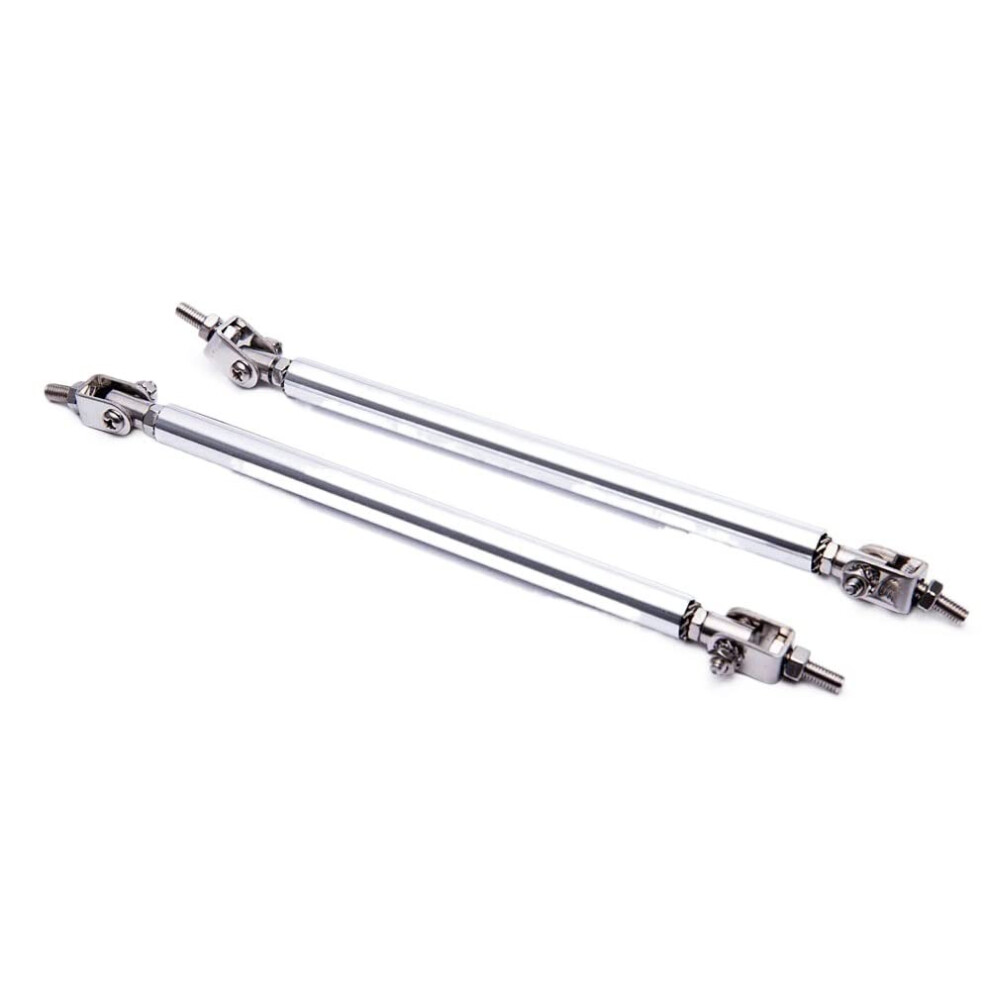 2Pcs 200Mm Adjustable Front Bumper Lip Splitter Strut Rods Aluminum Alloy Silver 9339159657362