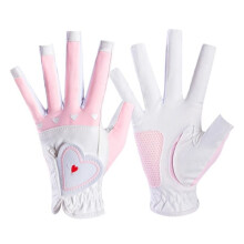 Women's Golf Gloves 1Pair Fingerless Soft AntiS Pink