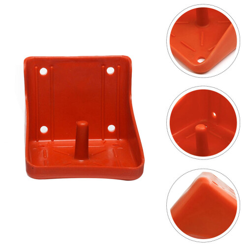 1Pc Red Plastic Iron Livestock Feeder Box for Sheep Cattle Feeding 2