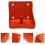 1Pc Red Plastic Iron Livestock Feeder Box for Sheep Cattle Feeding 4