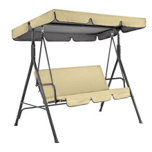 Heavy Duty Waterproof Swing Chair Canopy Replacement 3 Seater Garden Hammock Rip Proof Cover Size 249x185x18cm Blue
