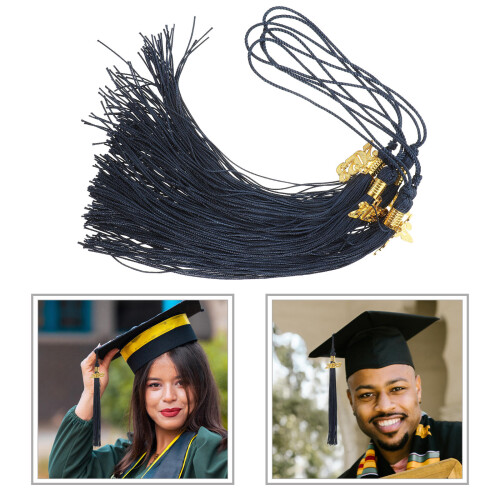 Graduation Quaste Charm Schwarz Polyester 6 Stk 39,8 Cm 2