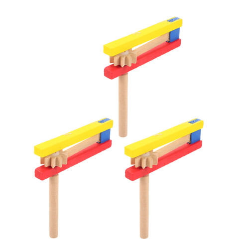 3 Piezas Madera Mango Largo Niños Percusión Pequeños
