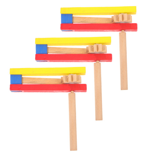 3 Piezas Madera Mango Largo Niños Percusión Pequeños 1