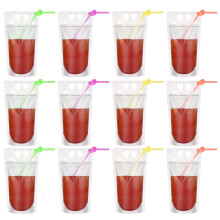 50Stk Handliche Trinkbeutel Transparent Wiederverwendbar Mit