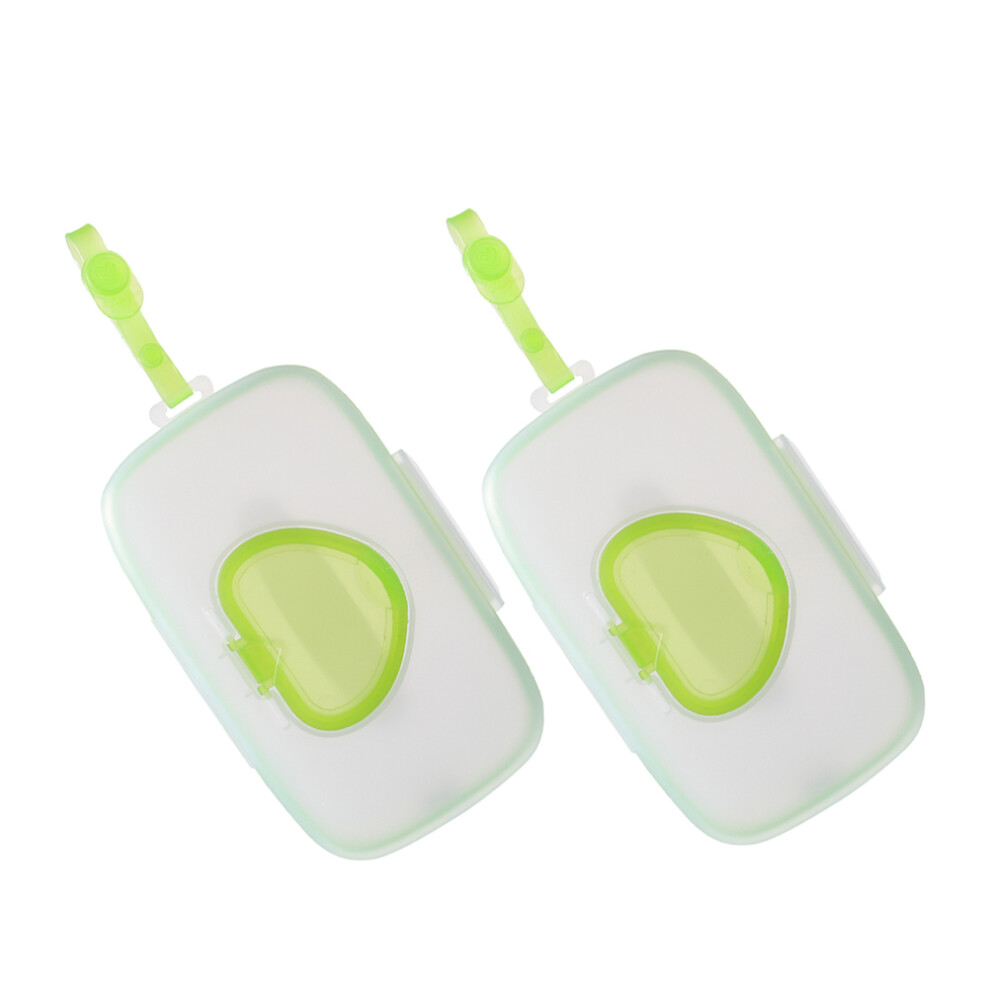 Happyyami 2Pcs Sturdy Portable Wipes Box Plastic Dispenser For Bathroom Use