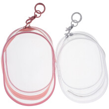 2 Transparante PVC Mini Poppenzakken Met Sleutelhanger