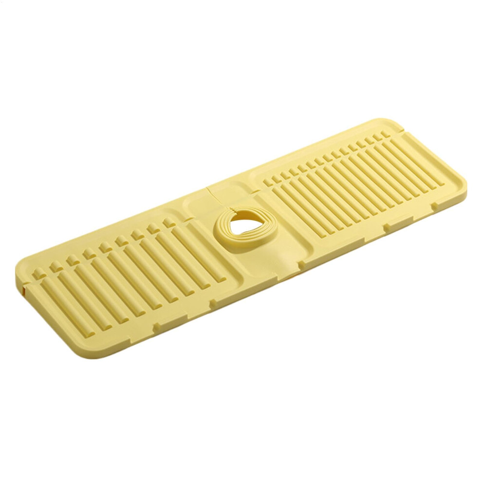 Kitchen Faucet Splash Guard, Silicone Drip Catcher Tray, Egg Yellow 9105992406487