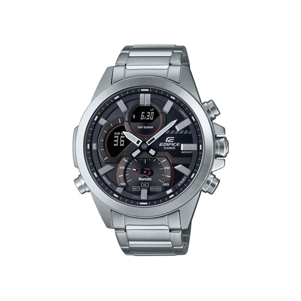 Casio Edifice Ecb-30D-1Aef Men's Watch - Black Dial, Stainless Steel Band