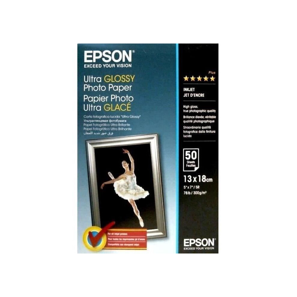 Epson Ultra Glossy Photo Paper - 13x18cm - 50 Sheets