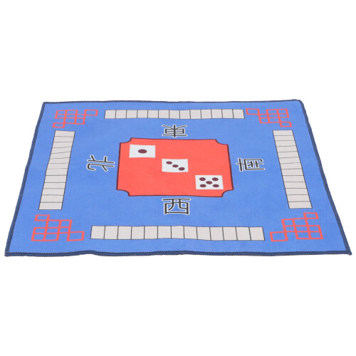 Blauwe Mahjong Tafelkleed Polyester Antislip Geluiddempend
