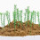 100Pcs 1:75 Plastic Bamboo Trees Model Train Scenery Green 3