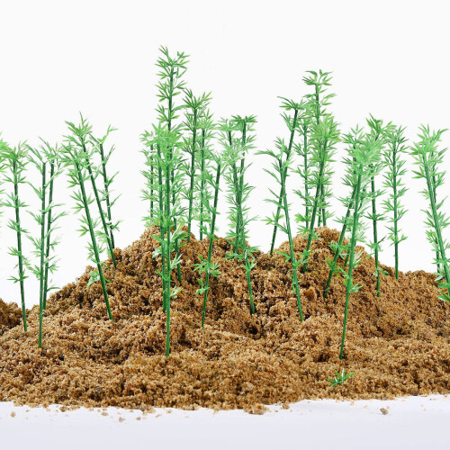 100Pcs 1:75 Plastic Bamboo Trees Model Train Scenery Green 2