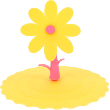 1Stk Gelber Silikon Becherdeckel Mit Chrysanthemenform,