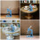 2 Piezas Microscopio Miniatura Plástico 1:12 Azul Para Escena 9