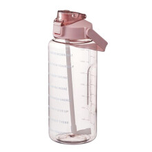 Large Water Bottle with Straw, 2L, Motivational Sports Bottle for Gym, Black/Blue/Green/Pink/Purple