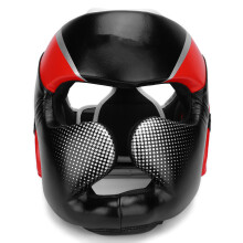 Boxing Head Cover, Boxing Helmet Face Protection Thick Sanda Fighting Muay Thai Adult Training Equipment L Red
