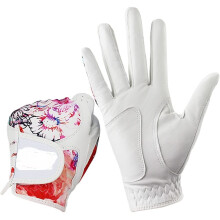 Golf Glove Pack 1 Pair Women Left Right Leather Lycra NonSlip Breathable (Size:18 Small)