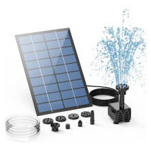 Solar Water Pump 2.5W For Bird Bath Pond Garden With 6 Nozzles And 4 Ft Pipe Model A2.5W