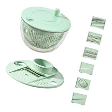 Double Layer Salad Spinner Stainless Steel Basket For Vegetables And Fruits Drying And Washing Green