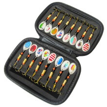 16 pieces spoon metal hard spinner bait fish bait spinner swimbaits colorful sequ bait bait treble hooks fishing hooks type B