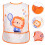 Waterdichte Babyslabbetjes Polyester Katoen Cartoon 3