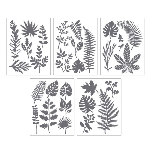 5Pcs Butterfly Flower Stencils 6.7x5In Reusable PET-blade