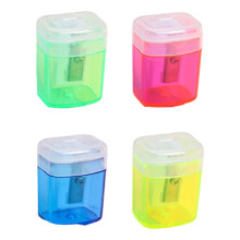 Kids Safety Pencil Sharpener Clear Protective Cover Single Hole