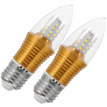 2Stk Led Kerzenlicht Dreifarb Dimmbar (9W Golden)