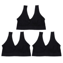 3 Dames Fitnessaccessoires Draadloos Sportbeha Miss Black
