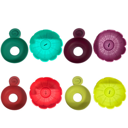 Popsicles Silicone Holders Efficient Spill Guards-Red flower 1