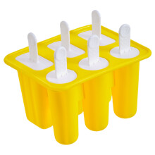 Flexible Silicone Ice Lolly Molds for Kids and Adults-Yellow