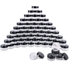 60St Leere Runde Tiegel Dose Kunststoff Mit Deckel Für Flüssige Cremes