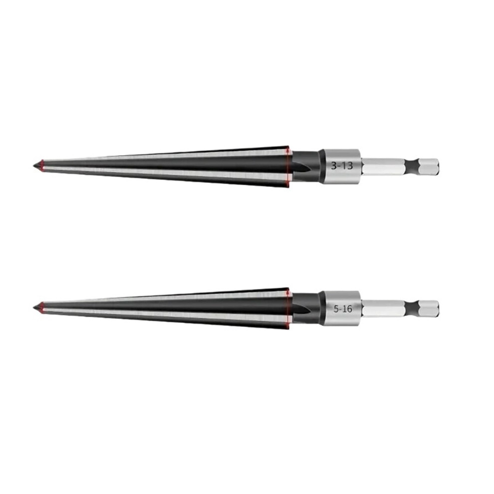 Taper Reamer Set, Carbon Steel, 2Piece, 313Mm And 516Mm, Hex Shank Or Round Tapered Drill Bit, Hole Opener Tools 9001264154844