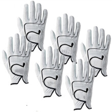 Golf Gloves 6 Pieces Soft Leather Men's Golf Gloves Left Hand Right Hand Size from Small to XXL. Golf Glove (Color : 6 PcRight Hand, Size : L)