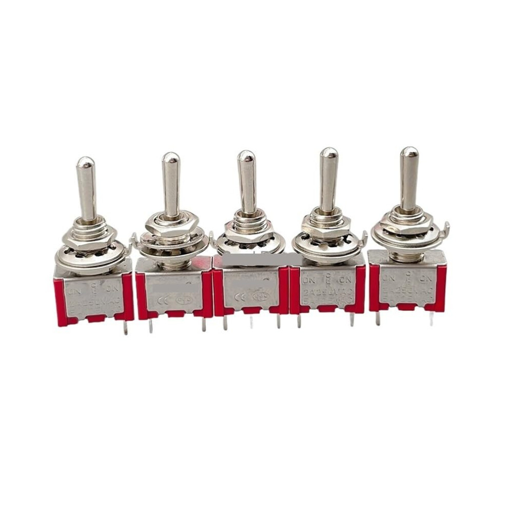 5Pcs/10Pcs Red Mts103 Lock 3Pin Spdt Onoffon 6A 125Vac Toggle Switches 9105992430376