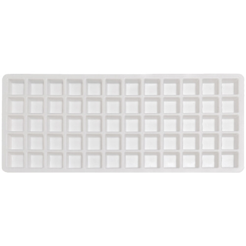 Multipurpose 60 Cell Square Ice Tray Flexible Silicone-White