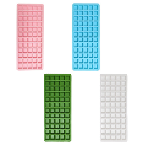Multipurpose 60 Cell Square Ice Tray Flexible Silicone-White 2