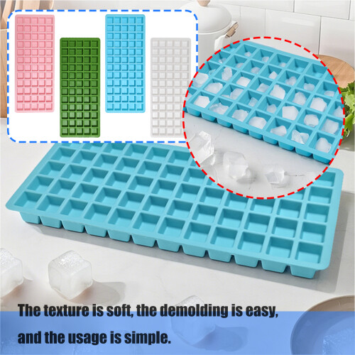 Multipurpose 60 Cell Square Ice Tray Flexible Silicone-White 1