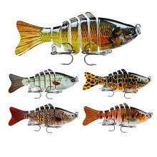 Robot Swimming Bait, 5 Pieces Bionic Swimming Lure, 3D Bionic Swimming Lure, Realistic Joint Swimming Bait for All Types of Fishing Water