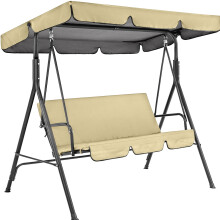 Universal Waterproof Swing Cover For 3 Seats, 249x185x18 cm, Beige 210D UV Protection