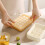 Reusablely Silicone Ice Cubes Trays Leakproofs Lid-Cream white 6